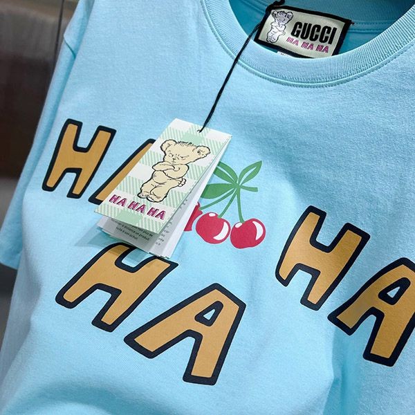 最安値挑戦 グッチ さくらんぼ コットン Tシャツ 偽物 gum32967人気