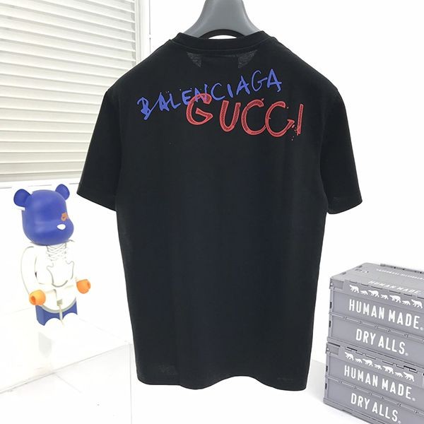 希少色バレンシアガ グッチ コピー Tシャツ メンズ gum55413通販