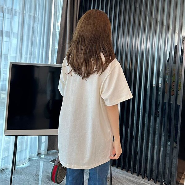 ☆超人気☆グッチ×Kawaii 偽物 キャットプリント Tシャツ gum95166激安送料無料