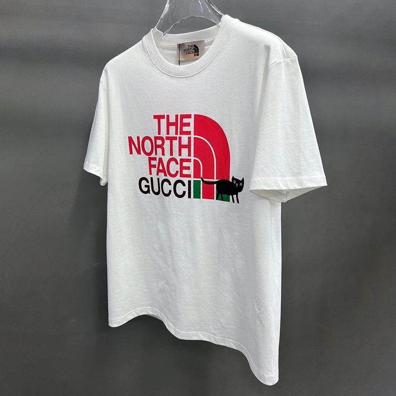 稀少【関送込】グッチ x ノースフェイス コピー コラボ 半袖Tシャツ gun12019通販