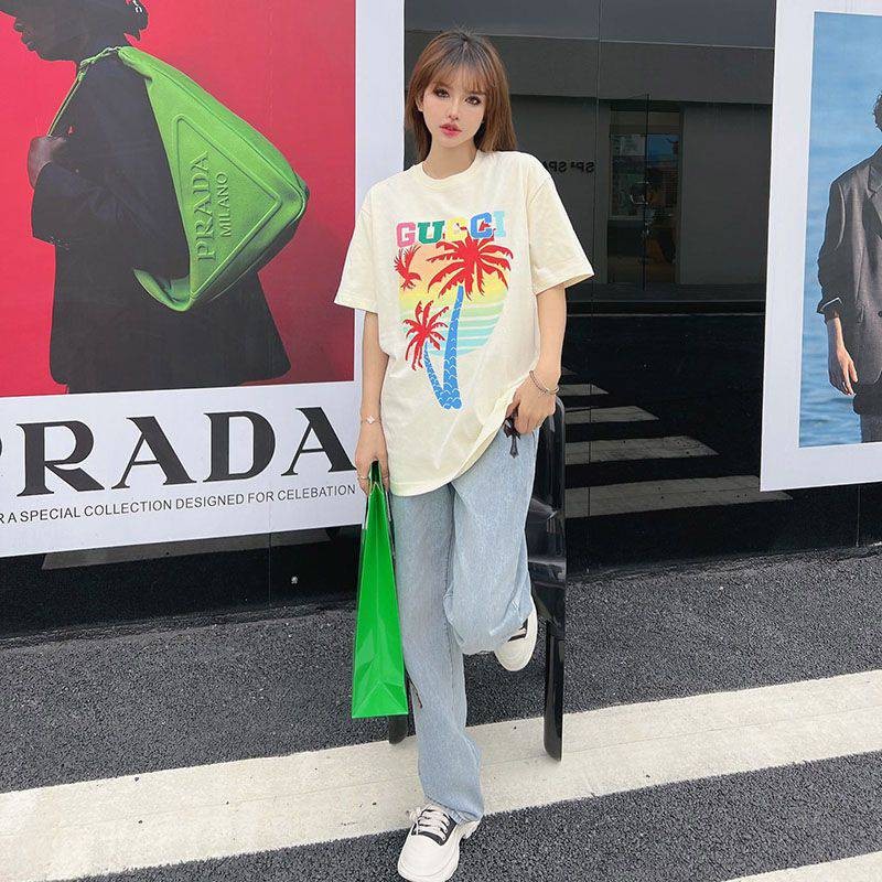 一目惚れ♪グッチ ヤシ コットン Tシャツ コピー guo68402通販