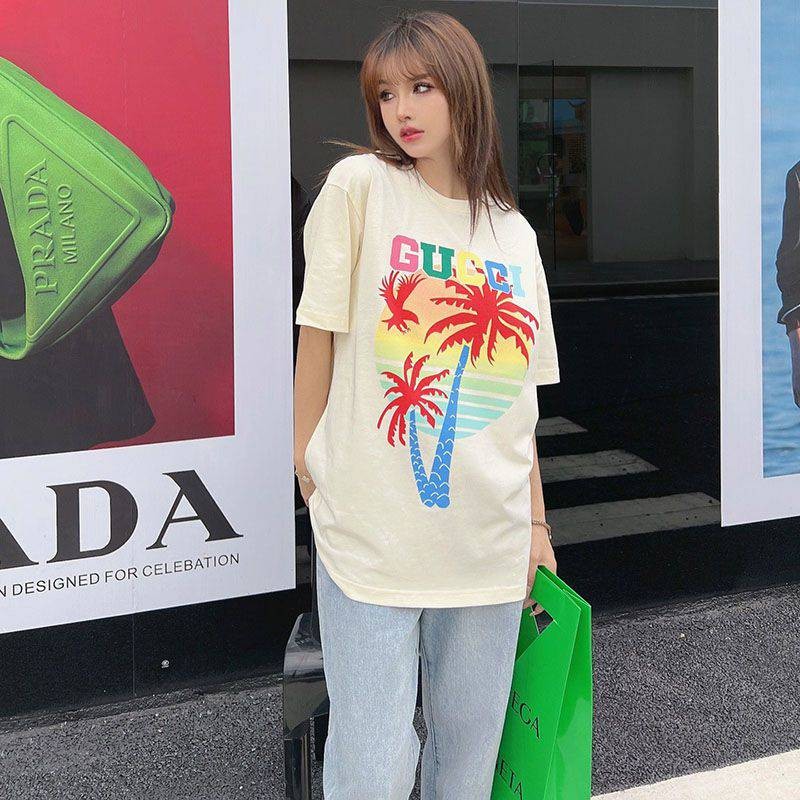 一目惚れ♪グッチ ヤシ コットン Tシャツ コピー guo68402激安送料無料