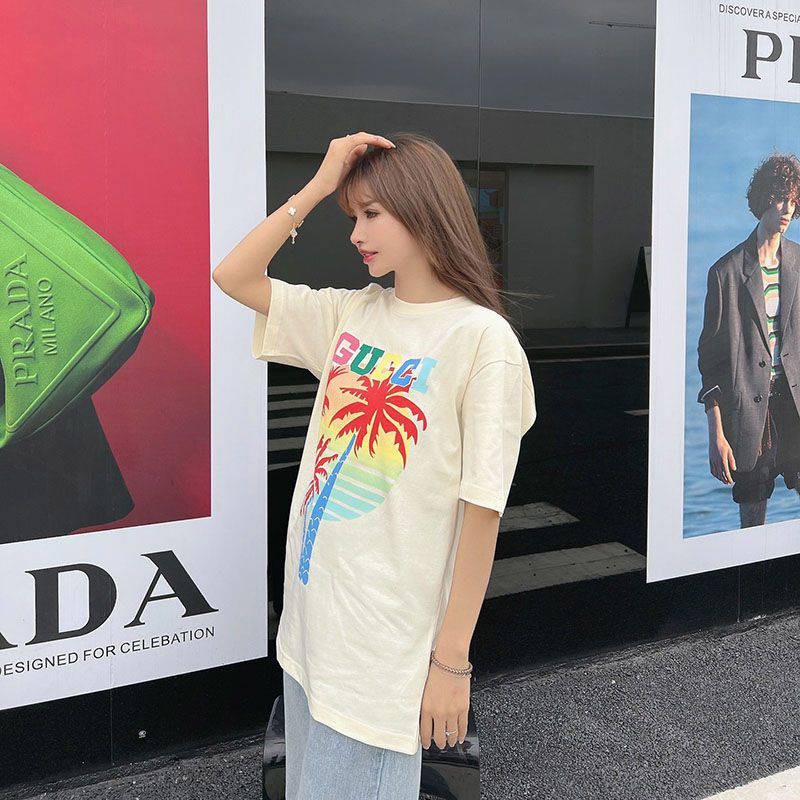 一目惚れ♪グッチ ヤシ コットン Tシャツ コピー guo68402高い品質