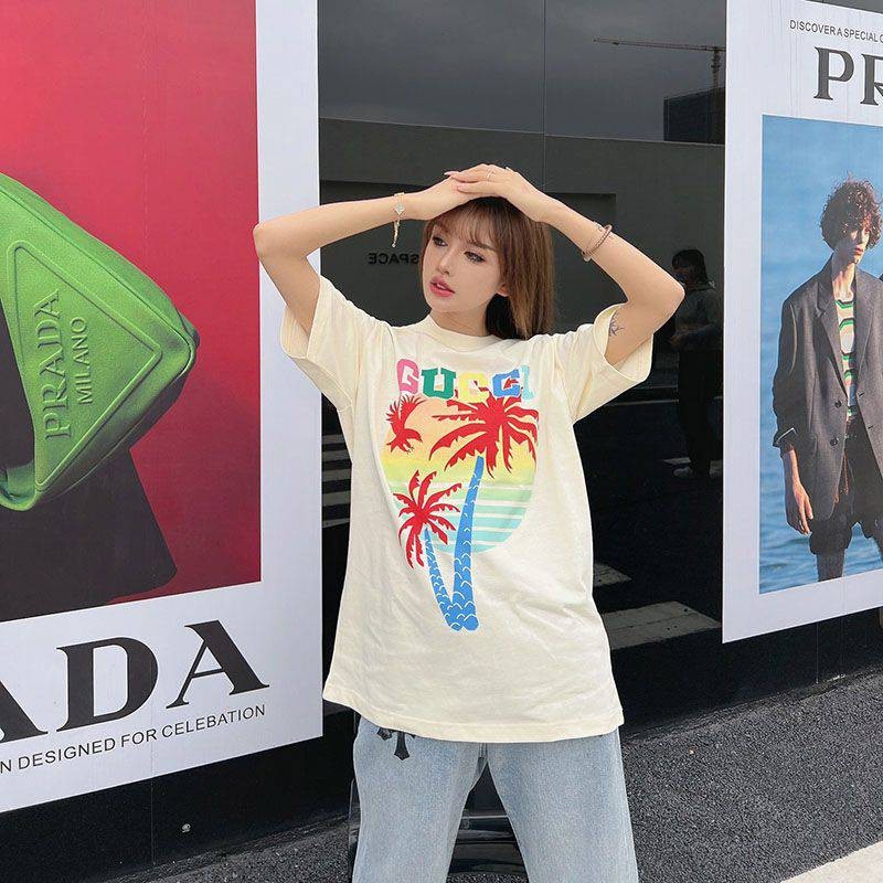 一目惚れ♪グッチ ヤシ コットン Tシャツ コピー guo68402N級品