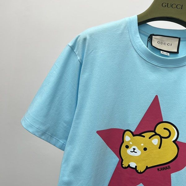 【大特価】グッチ×Kawaii コピー キャットプリント Tシャツ gup59765激安送料無料