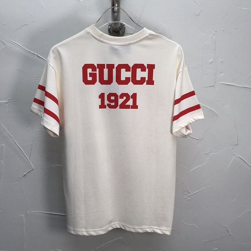 ★日本!!人気！100周年記念★グッチ★Tシャツ コピー コットン クルーネック ストライプ gur83366通販