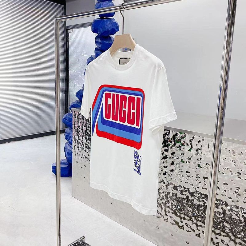 定番人気☆グッチ ロゴ コットンTシャツ パロディ バックフラワーアップリケ gus01791高い品質