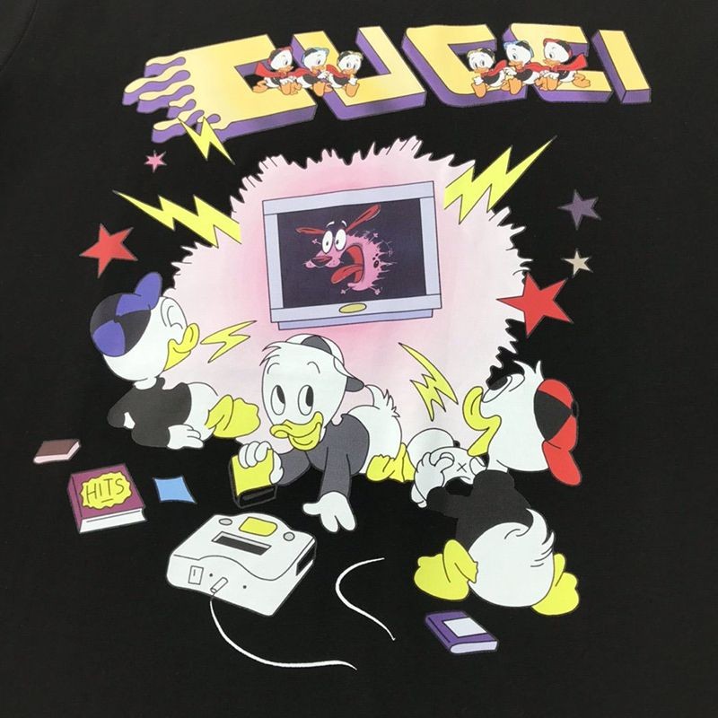 21-22AW☆グッチ x Disney コラボ・ドナルドイラストTシャツ スーパーコピー♪ gus01969高い品質