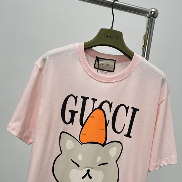 信用第一 グッチ×Kawaii コピー キャットプリント Tシャツ gus26464通販