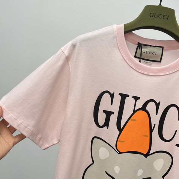 信用第一 グッチ×Kawaii コピー キャットプリント Tシャツ gus26464激安送料無料