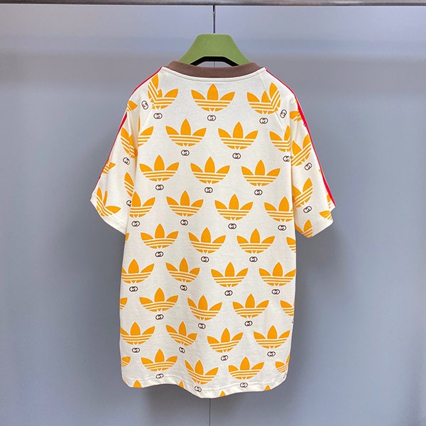 世界中で大人気♪ディダス×グッチ コットン ジャージ Tシャツ コピー gus90660高い品質