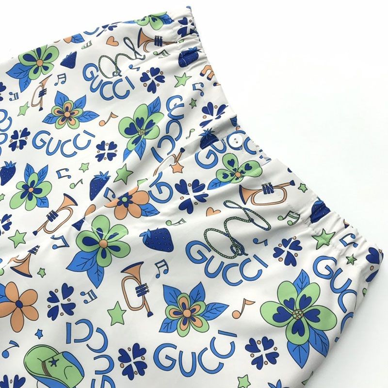 日本未入荷グッチ ジオメトリック プリント ボウリングシャツ コピー 上下セット gus96467N級品