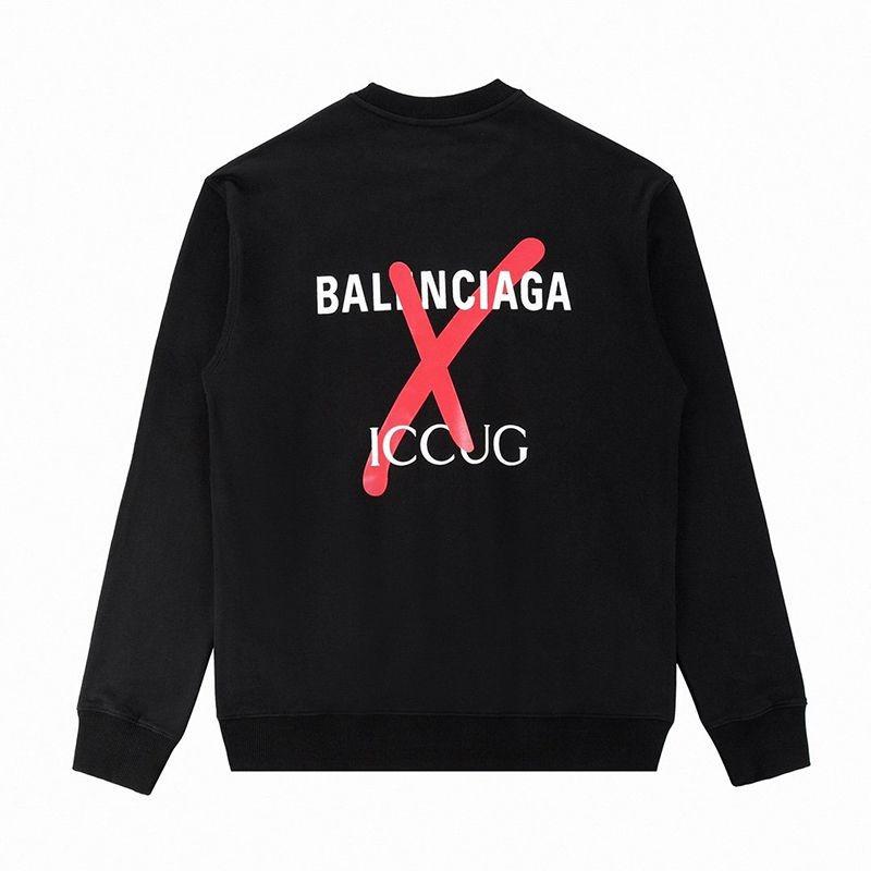 【日本未発売】グッチ×バレンシアガ 偽物 ブラック コットンスウェットシャツ guu33391通販