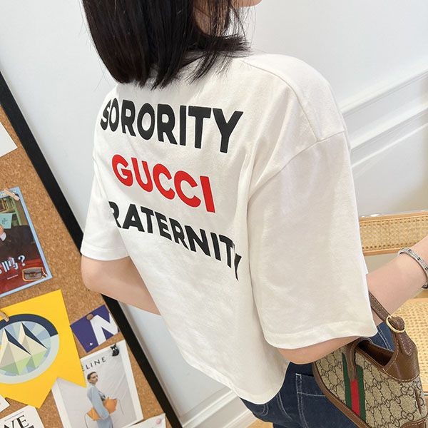 売上総額１位！グッチ×Kawaii キャットプリント Tシャツ スーパーコピー guu81190高い品質