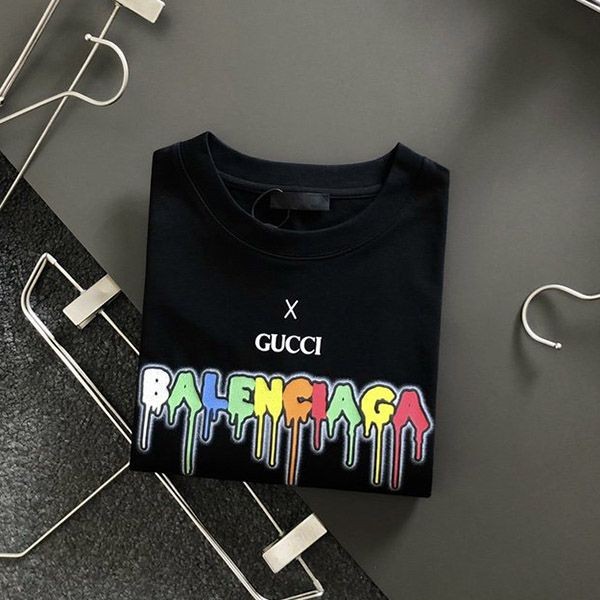 【関送込】グッチ x バレンシアガ 偽物 コラボ 半袖Tシャツ 2色 guu97767高い品質