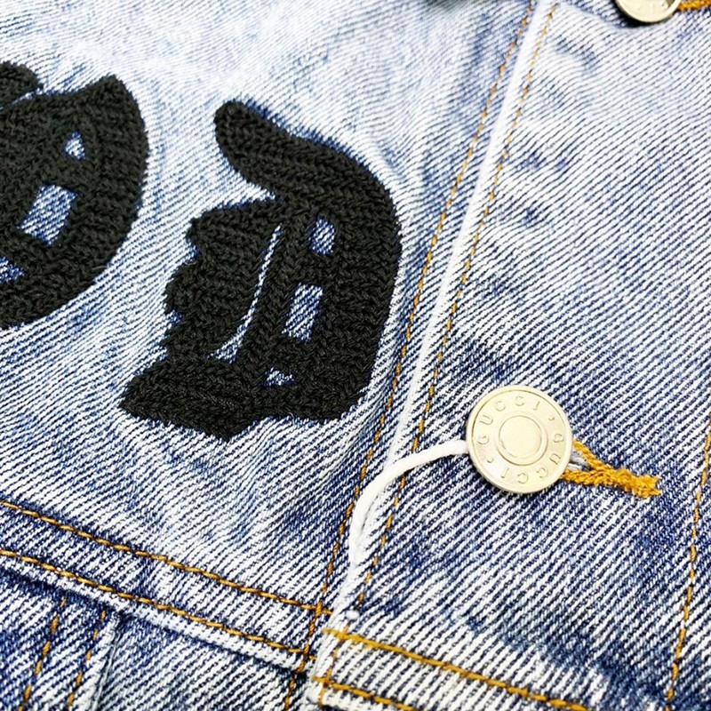 【日本未発売】グッチ ジャケット コピー アップル＆ハート キャットオーガニック デニムジャケット guv68423N級品
