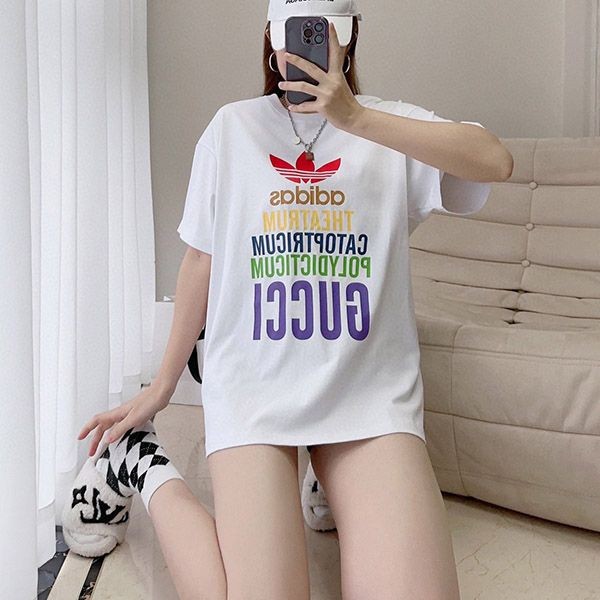 おすすめ adidas×グッチ★コットンジャージー Tシャツ guw27024激安送料無料