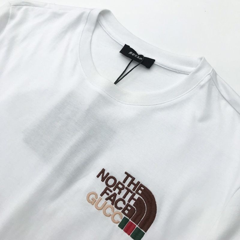 稀少 グッチ x ノースフェイス コピー コラボ 半袖Tシャツ gux97217激安送料無料
