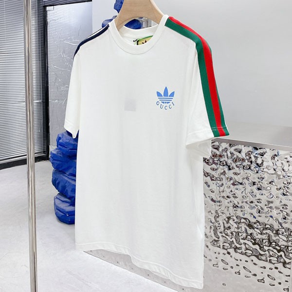 目を惹くカラー ディダス×グッチ コットン ジャージ Tシャツ スーパーコピー guy00930高い品質
