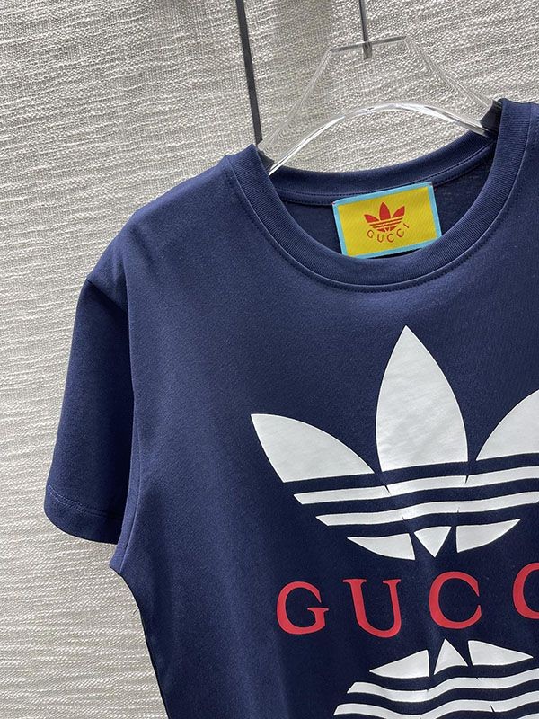 超話題! ディダス×グッチ コットン ジャージ Tシャツ コピー guy15669高い品質