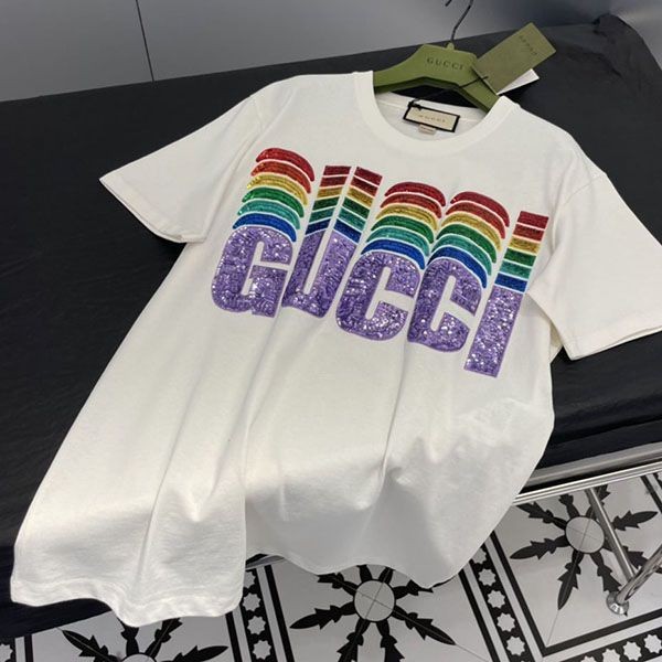 定番 グッチ エンブロイダリー入り コットン Tシャツ guy62085高い品質