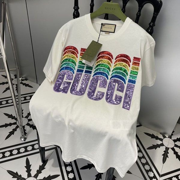 定番 グッチ エンブロイダリー入り コットン Tシャツ guy62085N級品