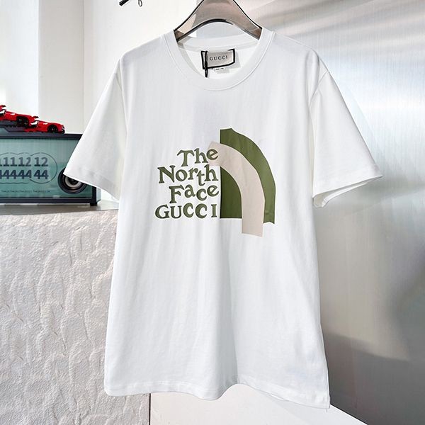 確保済みグッチ ノースフェイス コピー コラボロゴTシャツ guz02942激安送料無料