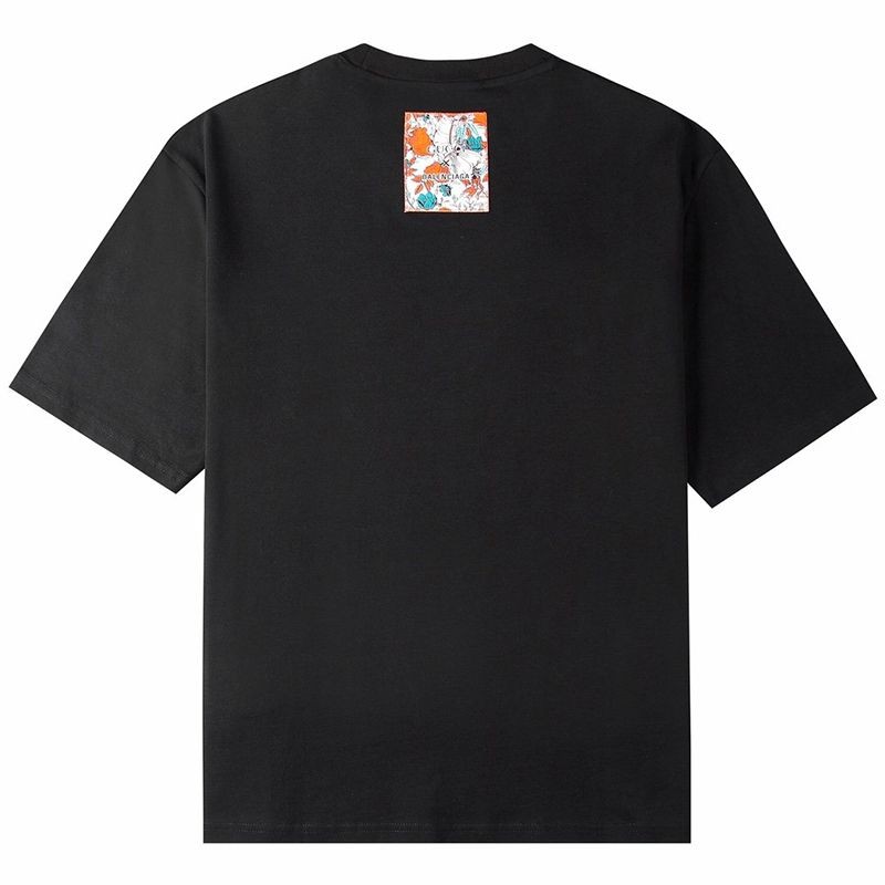 春もの新作バレンシアガ×グッチ 偽物 ブラック ロゴ Tシャツ guz47800通販