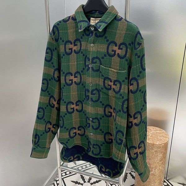 グッチ GG タータンチェック ウール シャツ コピー guz50681通販