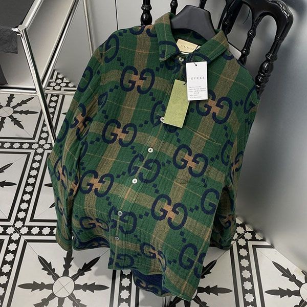 グッチ GG タータンチェック ウール シャツ コピー guz50681N級品