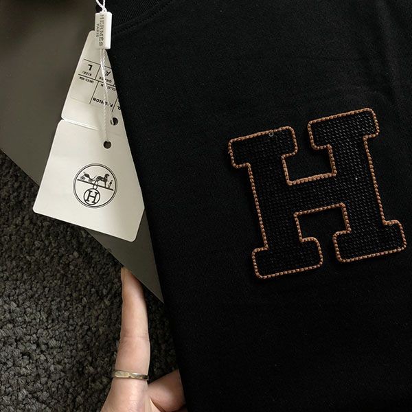 希少エルメス スーパーコピー 半袖 Tシャツ H刺繍 コットン eri25864通販