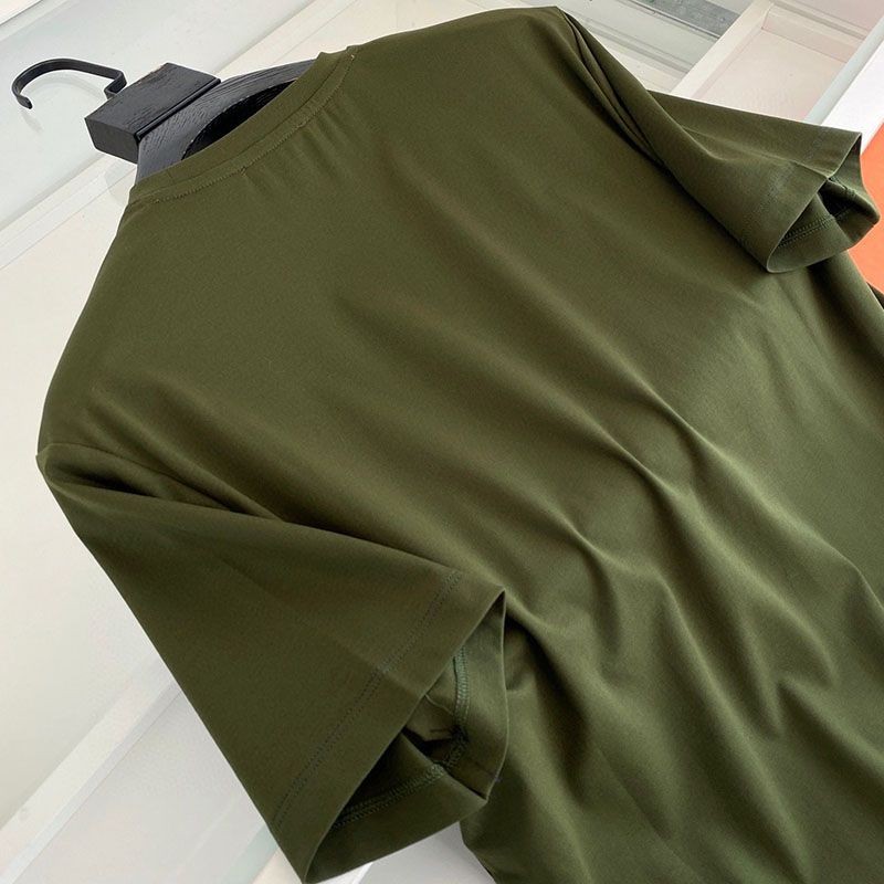 21-22AW【エルメス】レザーパッチロゴ コットン Tシャツ 偽物 erl28714高い品質