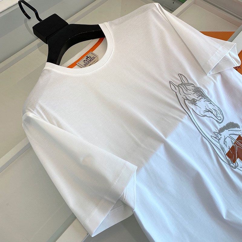 目を惹くカラー【エルメス】半袖 Tシャツ スーパーコピー コットン 100% ern02368激安送料無料