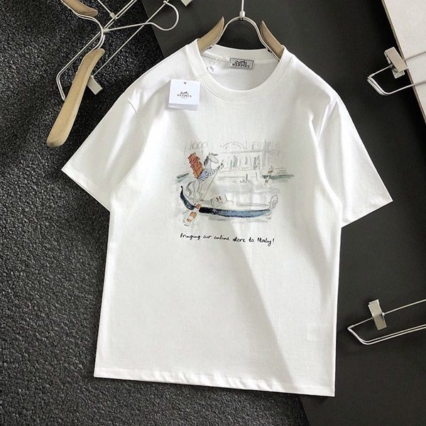 超希少！エルメス 半袖 Tシャツ 偽物 H刺繍 コットン erq96470