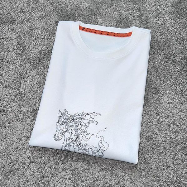 人気急上昇エルメス 半袖 Tシャツ スーパーコピー H刺繍 コットン err31105激安送料無料