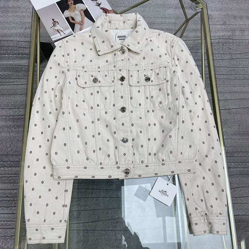 セール新作 エルメス ジージャン コットン ジャケットコピー ホワイト eru90978代引きを販売