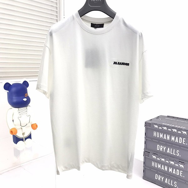 送料込ジルサンダー ロゴTシャツ 偽物 半袖 ホワイト Jie66506