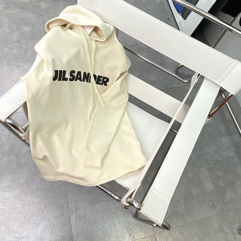 21-22AWジルサンダー パーカー コピー ロゴ刺繍 スウェットフーディー カーキ Jil85378品質保証