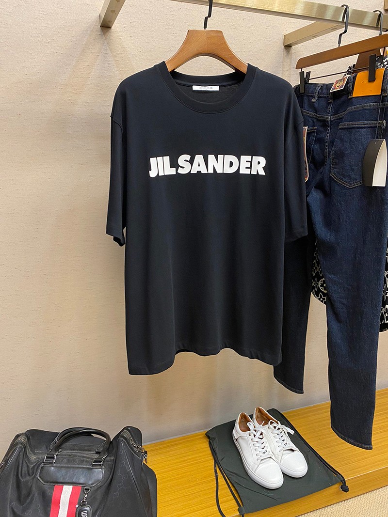 一目惚れ♪ジルサンダー Tシャツ コピー ロゴ プリント コットン 送関込み 2色 Jip45665