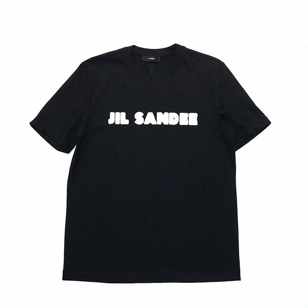 稀少ジルサンダー コピー ロゴプリント入りコットンジャージーTシャツ ブラック Jit98237激安送料無料