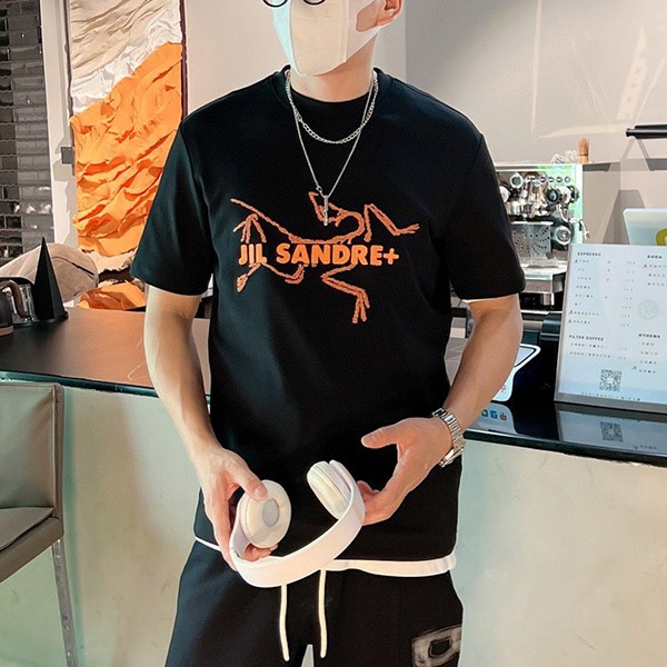 入手困難ジルサンダー+ x アークテリクス 偽物 リフレクティブ コラボTシャツ Jix52631