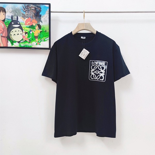 ロエベ☆アナグラム フェイクポケット ロゴ コットン 半袖Tシャツ コピー H526Y22X25通販