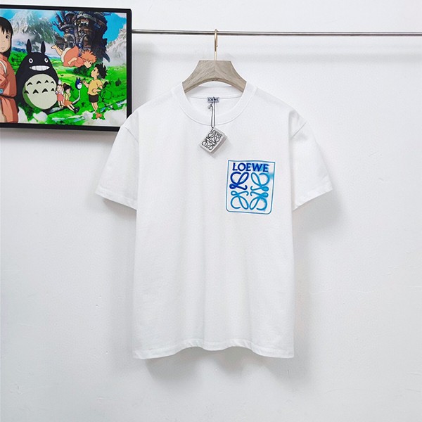 ロエベ☆アナグラム フェイクポケット ロゴ コットン 半袖Tシャツ コピー H526Y22X25人気