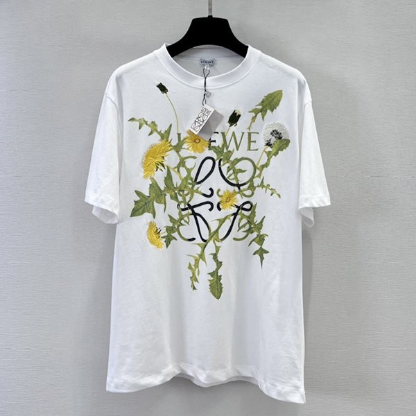 ロエべ アナグラム コットン フラワー ティー刺しゅう Tシャツ コピー H526Y22X70通販