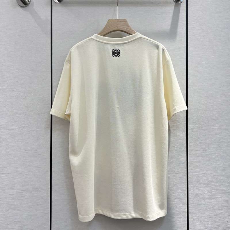 一目惚れ♪ロエベ 偽物 千尋 オーバーサイズ エンブロイダリー Tシャツ (ヘンプ＆コットン)S928Y22X01人気