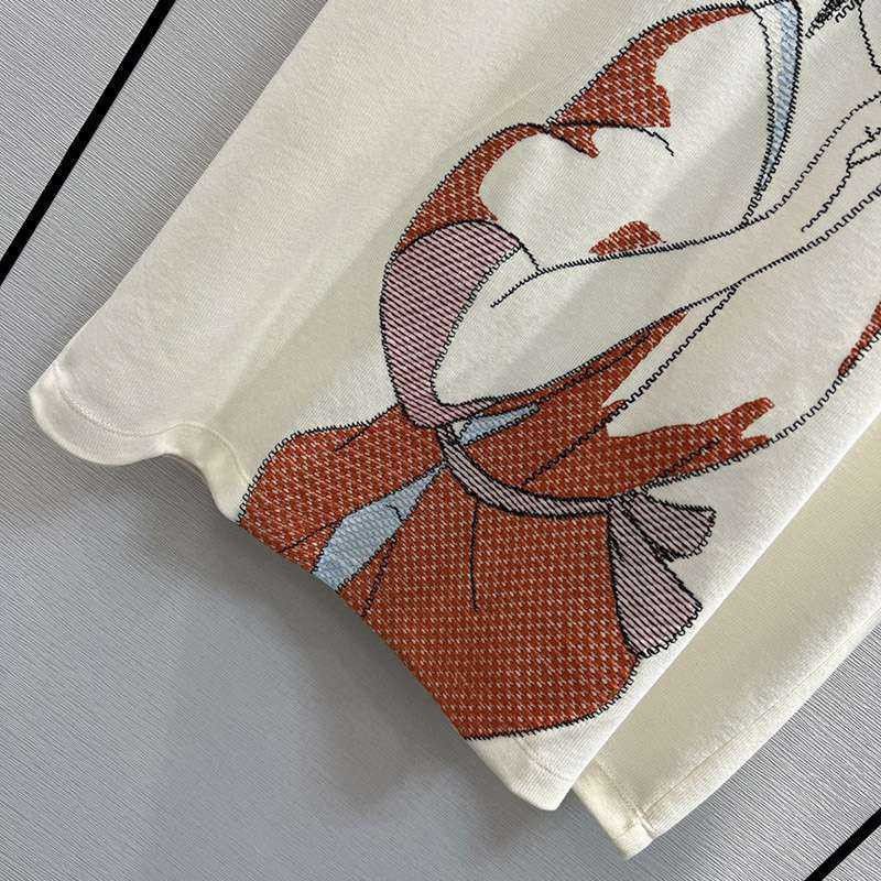 一目惚れ♪ロエベ 偽物 千尋 オーバーサイズ エンブロイダリー Tシャツ (ヘンプ＆コットン)S928Y22X01激安通販サイト