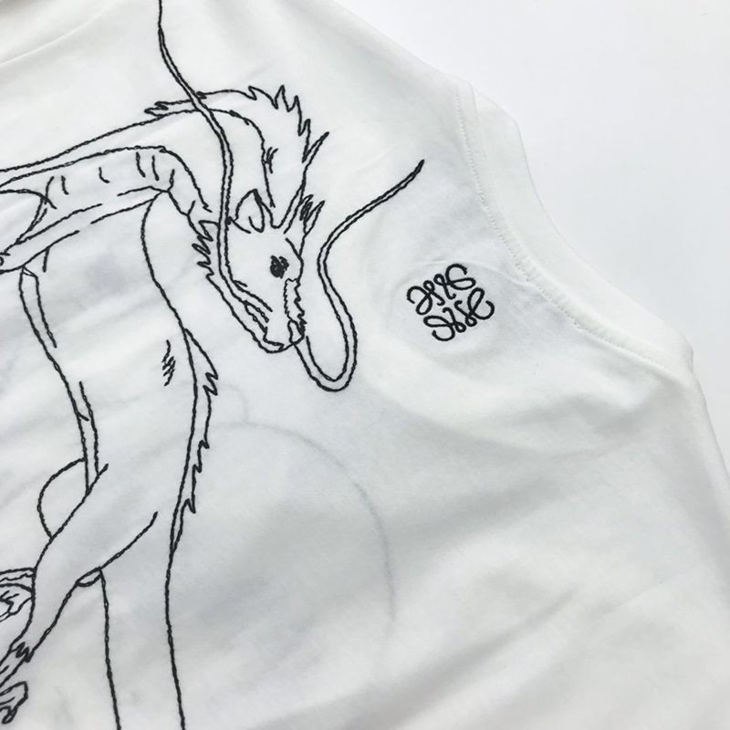人気急上昇ロエベ×千と千尋の神隠し コピー 千尋 エンブロイダリー Tシャツ (コットン) S928Y22X03N級品