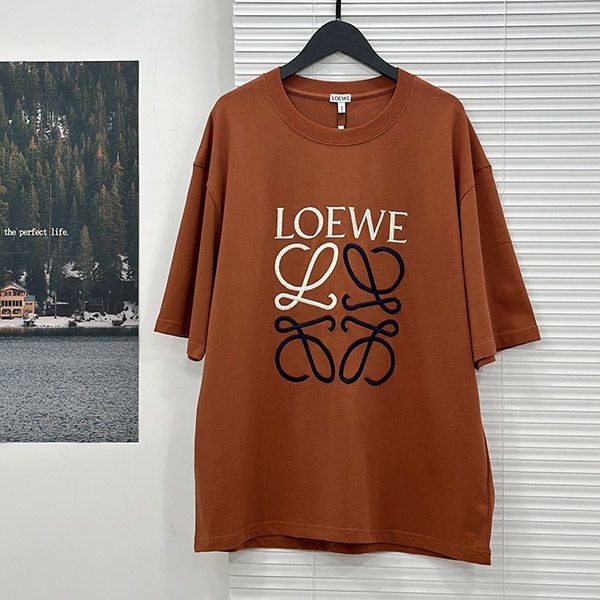 追跡付ロエベ プリント コピー コットン ジャージ Tシャツ loa77315最高級