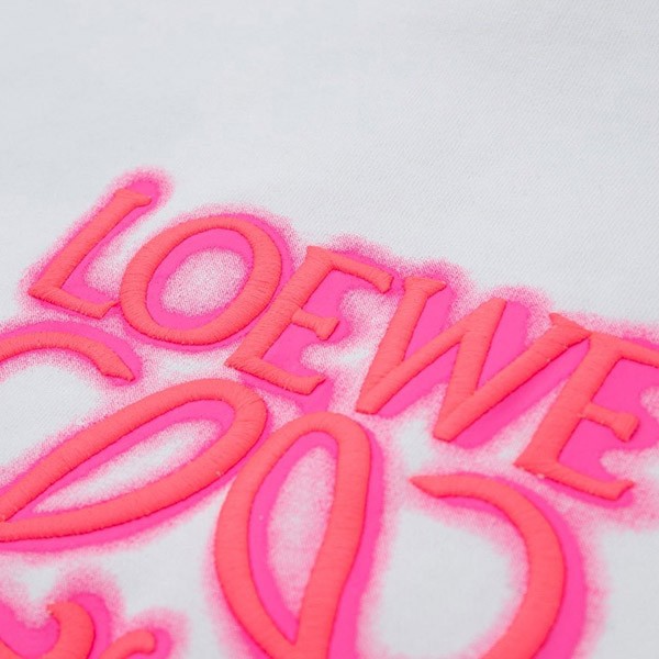 ロエベ ネオン ロゴ刺繍入りパーカー 偽物 ホワイト lob83820100%安全に到着