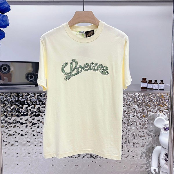 ロエベ 刺繍入りコットンクルーネックTシャツ コピー loc31673通販